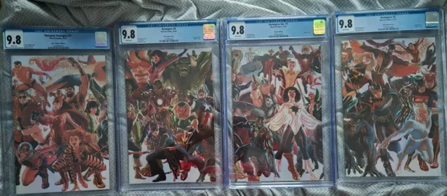 Marvel Comics - AVENGERS ALEX ROSS VIRGIN CONNECTING VARIANT CGC 9.8 Set