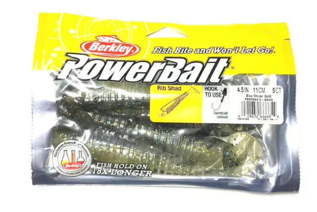 BERKLEY POWERBAIT RIB Shad Bait 4.5 11cm Fishing Bait - Pack of 5 $9.99 -  PicClick