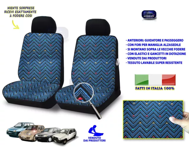 PER CINQUECENTO FODERE Copri sedile sedili foderine per auto cotone colori  blu EUR 32,90 - PicClick IT