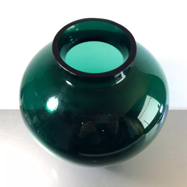 Vintage moosgrün Vase 50er 60er 20,5 cm grün  MID CENTURY Herzvase 2