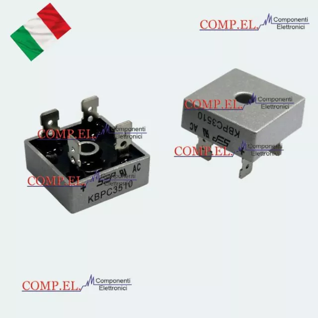 KBPC3510 PONTE DIODI 35A 1000V 1kV Monofase IN METALLO CON COLLEGAMENTO A FASTON