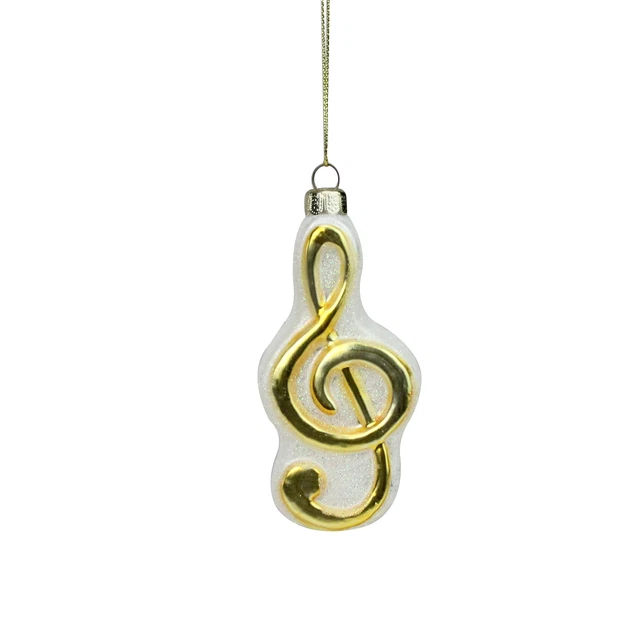 Northlight 4" Royal Symphony Gold White Treble Clef Music Christmas Ornament