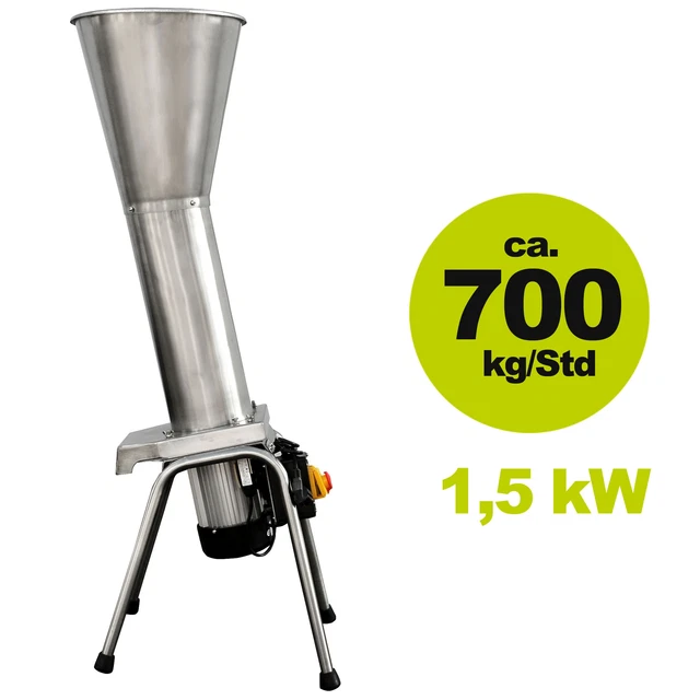 Edelsstahl Obstmühle OME700,  Obstschredder Muser Obsthäcksler  Apfelmuser