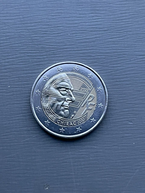 pièce 2 euros commémorative france 2022 Jacques Chirac UNC
