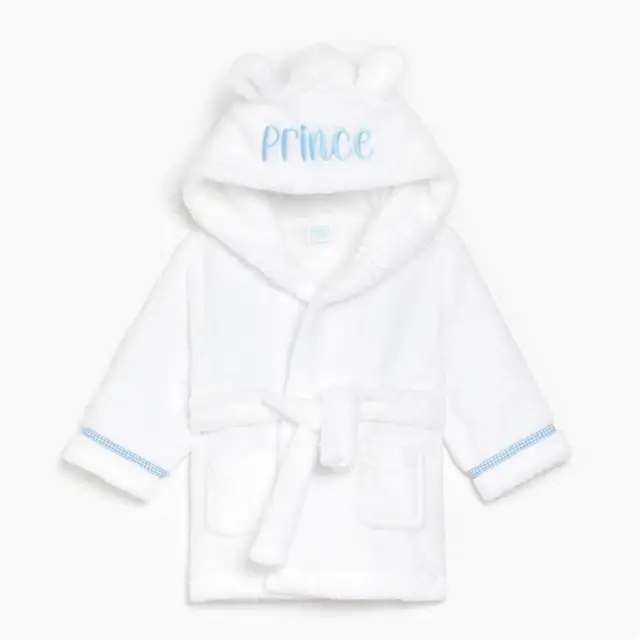 Studio Boys Baby Boy Prince Robe White Blue Top and Legging Sets