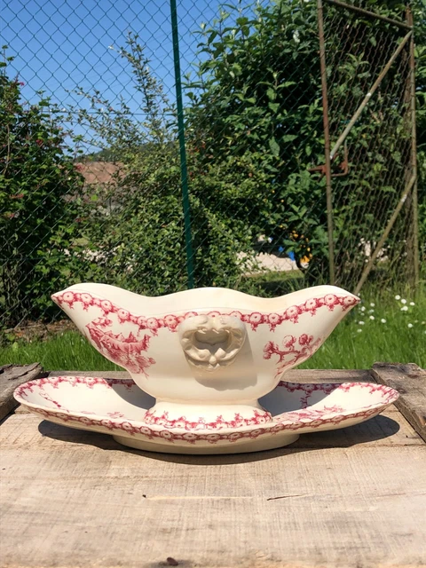 Saucière ancienne - GIEN - Modèle CHARDON - Terre de fer