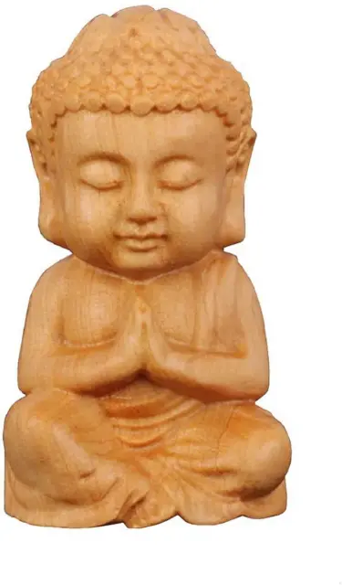 Hand Carved Natural Wood Buddha Statue Religious Buddhist Sitting Buddha Palm Si