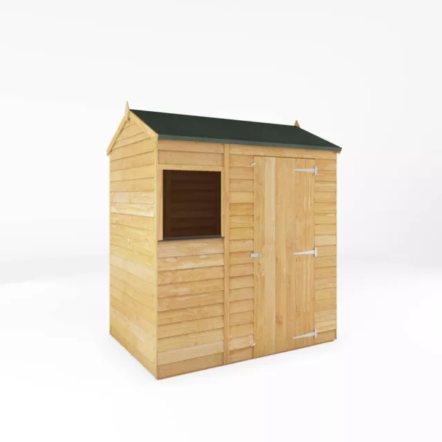 Waltons 6x4 Garden Shed Wooden Reverse Apex Overlap Windows Storage Shed 6ft 4ft