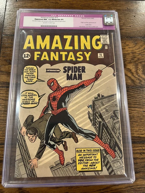 Amazing Fantasy #15 CGC 9.2 Restored 1st Appearance of Spider-Man