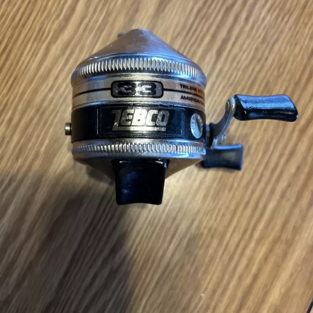 VINTAGE ZEBCO 33 CLASSIC FEATHER TOUCH SPIN CAST REEL USA SEE DETAILS 