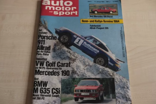 4) Auto Motor Sport 01/1984 - Toyota Carina II mit 84 - Peugeot 205 Turbo 16 Ra