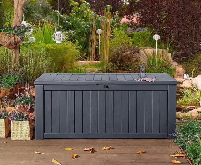 Keter "Rockwood" Gartentruhe Kissentruhe Gartenbox Auflagenbox Kissenbox