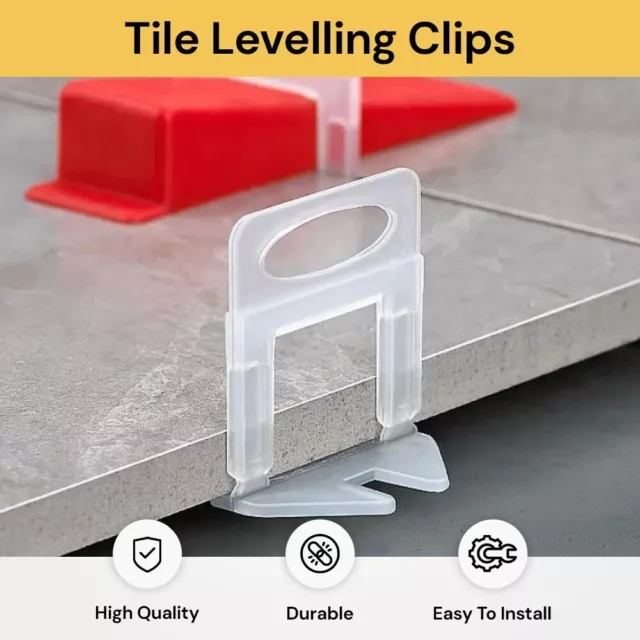 100/200 Tile Leveling System Clips Levelling Spacer Tiling Tool Floor Wall 1.5mm 2