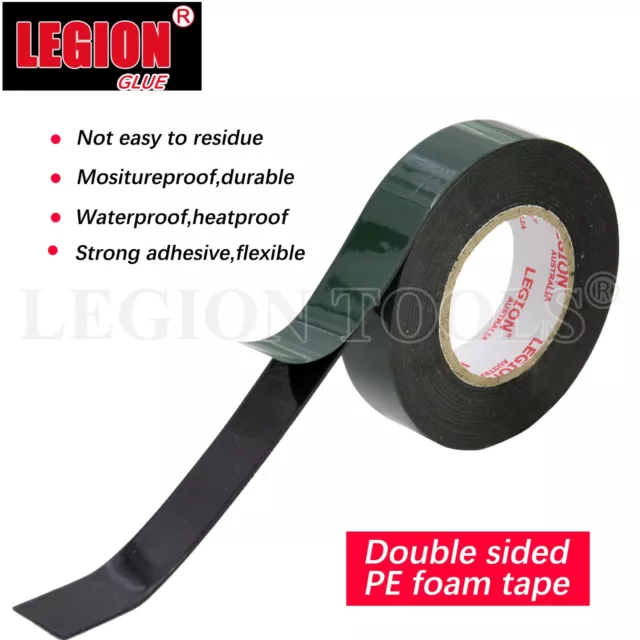 Plate Black Double Sided Foam Tape Waterproof Adhesive Self Car Trim Body Tape 3