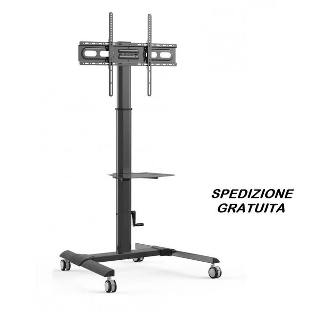 Supporto TV Da Pavimento Con Ruote Per Schermi 13-42 Pollici - Regolabile In Altezza, VESA Fino A 200x200 Mm