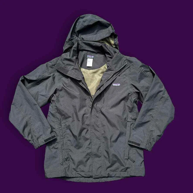 Patagonia Torrentshell Rain Jacket Black Olive Green Hooded Sz M