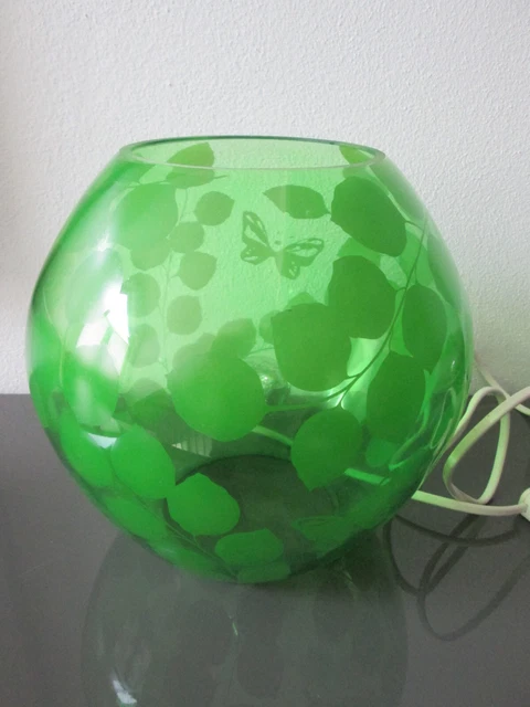 IKEA KNUBBIG TISCHLAMPE Tischleuchte Kugel Glas groß grün 21 cm m