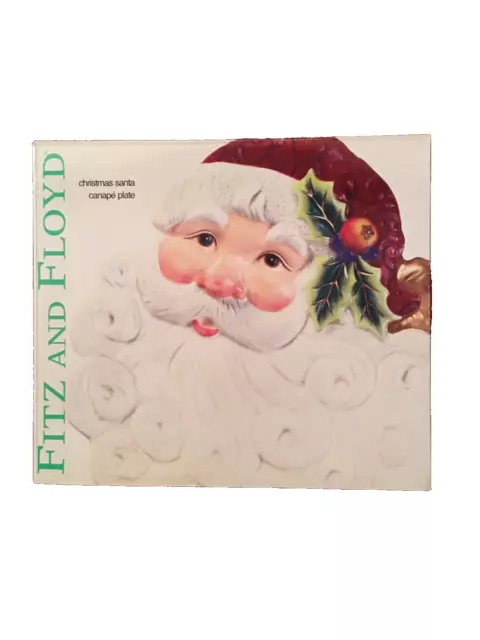 Fitz and Floyd Christmas Santa Canape Plate** Cookie** Candy Dish *Original Box