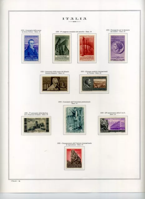 1955-56 Italia Repubblica Annate Complete Mnh** Su Fogli Marini King