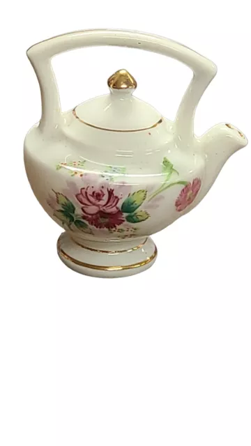 Vintage Small Pink Rose Floral Teapot Occupied Japan 2 3/4"