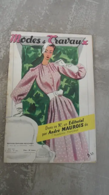 Revue Modes Et Travaux 629 - Mai 1953 Mode - Sommaire Sur Photo