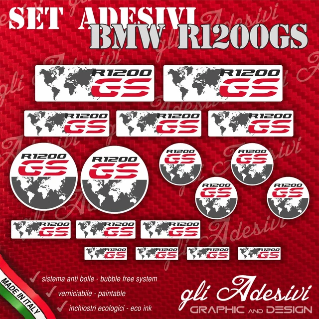 KIT ADHÉSIFS STICKERS BMW R 1200 GS Enduro Carte Mondiale Gris EUR 15 ...