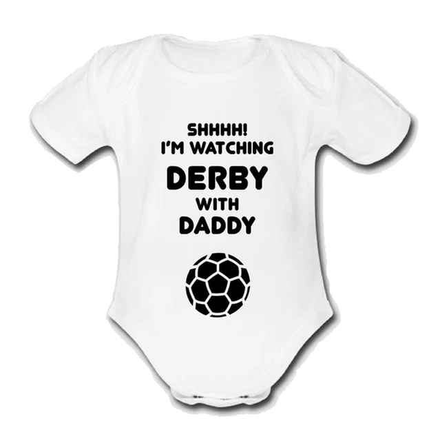 DERBY COUNTY Babygrow Baby vest grow gift watching with daddy