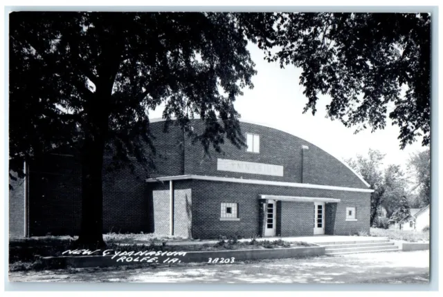 c1950's New Gymnasium Building Scene Street Rolfe Iowa IA RPPC Photo Postcard