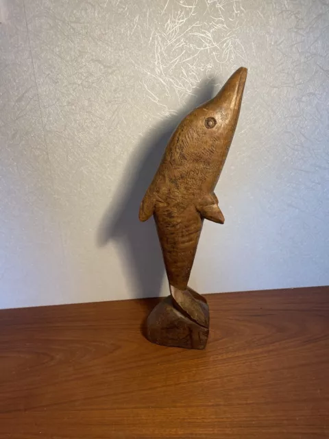 Antique Wooden Carved Dolphin Ornament