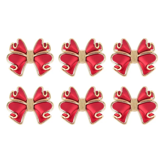 6 Pezzi Anelli Tovagliolo Arcobaleno Rosso, Porta tovaglioli Farfalla K Fatti a Mano M P7X6
