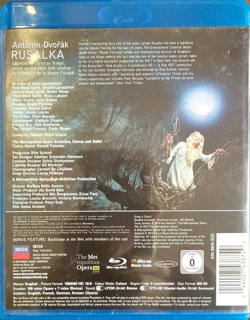 BLU-RAY ANTONÍN DVOŘÁK – Rusalka – Renée Fleming / Yannick Nézet-Séguin ...