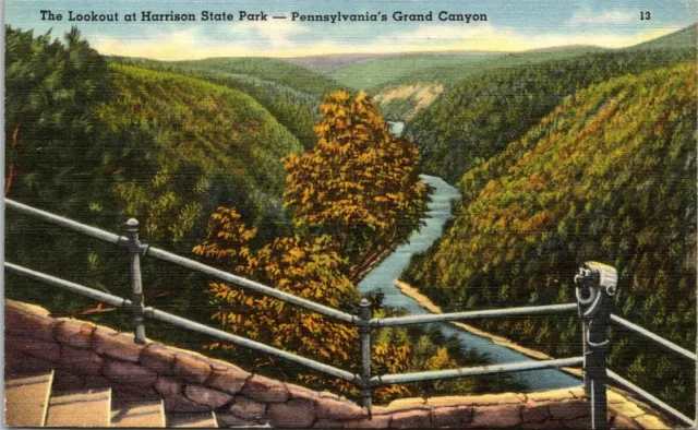 The Lookout Harrison State Park Pennsylvania's Grand Canyon PA Postcard