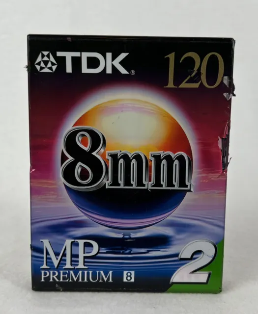 Videocámara/casete premium TDK 8 mm 120 MP ¡PAQUETE DE 2! Hecho en Japón
