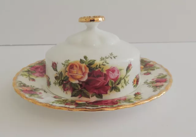 Royal Albert Old Country Roses Round Butter Plate With Dome Cover