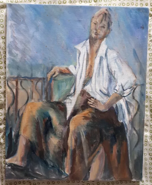 Contemporary British Impressionism Portrait Oil Painting On Canvas - Art