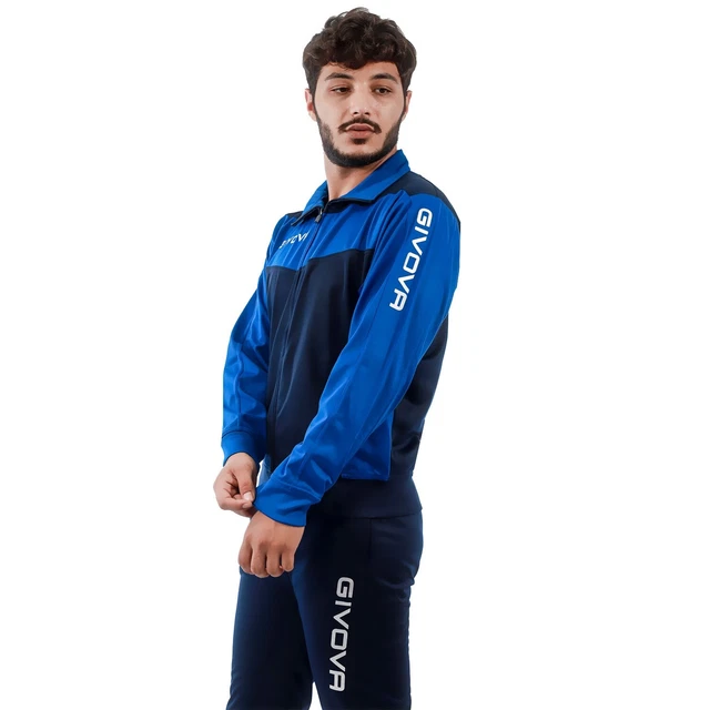 Tuta Uomo Donna Givova Fitness Allenamento Sport Pantalone Giacca Blu S M L XL