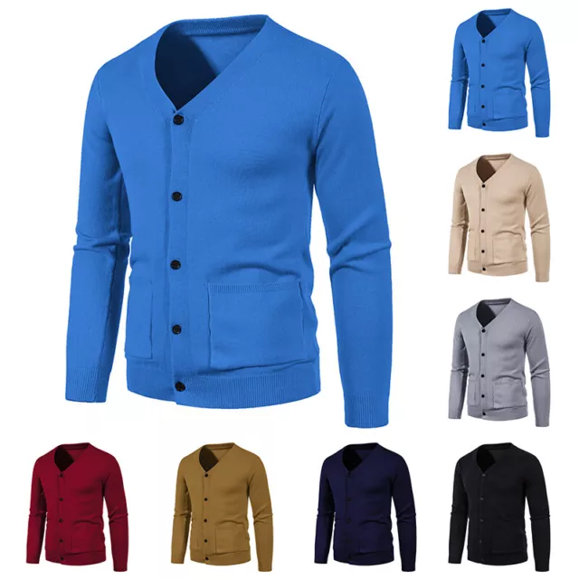 Chaud Haut Tricot Extérieur Cardigan Tricoté Manteau Bouton Bas Col V Casual U 》