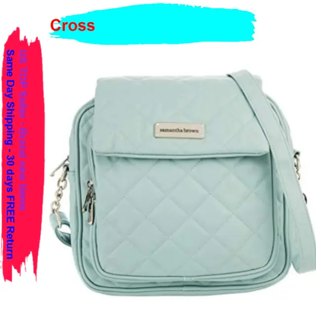 Samantha Brown RFID Protected Quilted Crossbody Bag - Light Teal