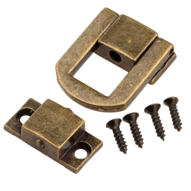 Hot Mini Jewelry Box Suitcase Wood Chest Lock Latch Clasp Antique Bronze/Gold