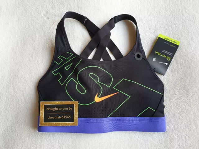 NIKE SPORT BRA impact high support non padded strappy size S new without  tag £21.50 - PicClick UK