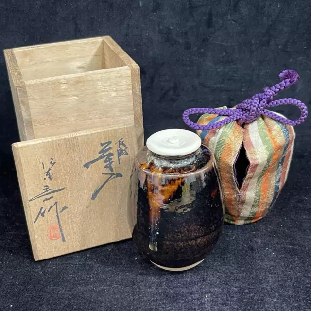 Tea Caddy Ceremony Chaire Pottery Container Japanese Traditional S-47