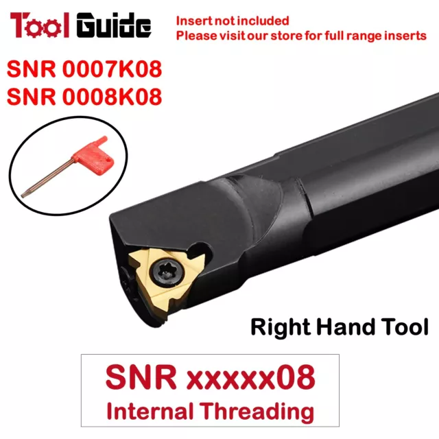 SNR-08, 7mm 8mm Internal Threading Lathe Tool Holder Carbide Indexable Tip CNC
