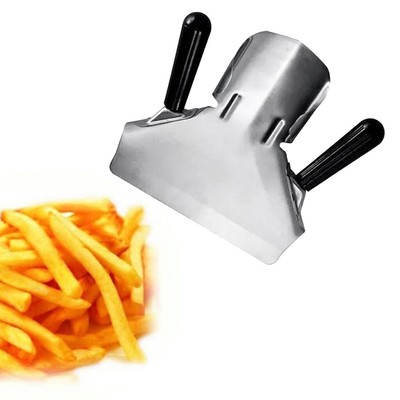 Paletta per Patatine Fritte a Doppia Maniglia 19,5 x 23,8 cm Funzionamento Semplice funihut Acciaio Inossidabile Pala per friggere con Manico in plastica Anti-scottatura 