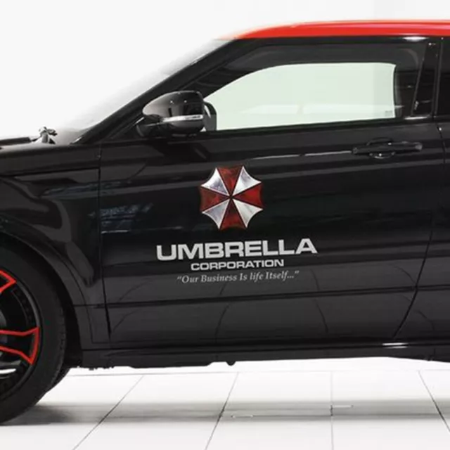 2× Auto Aufkleber- Resident Evil Umbrella Logo Vinyl Weiß Glänzend Tür 55×38 cm