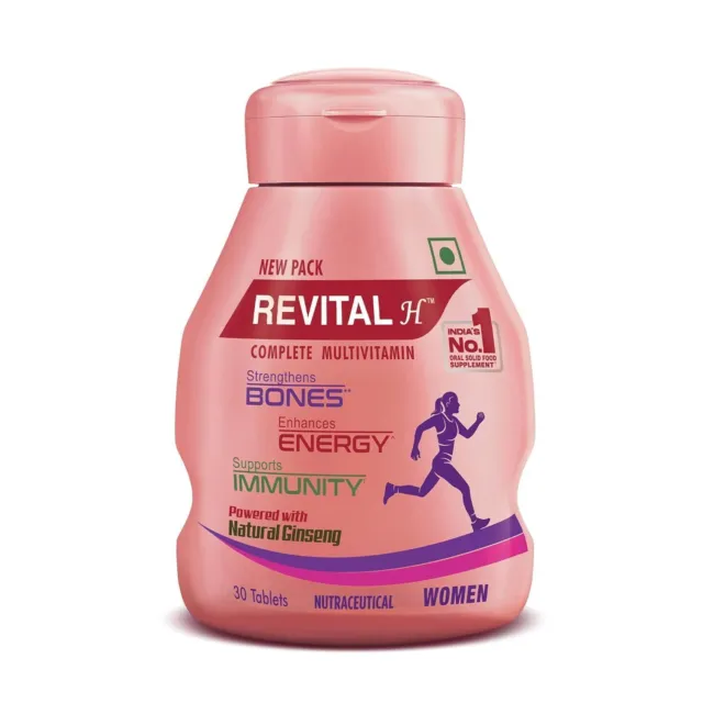 Revital H para Mujer con Multivitaminas, Calcio, Zinc y Cápsulas de Ginseng...