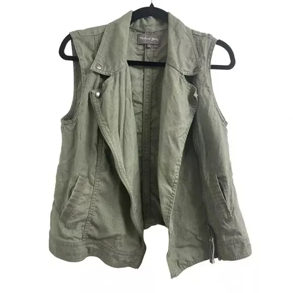 Michael Stars Vest - Linen Olive Green Sz Small