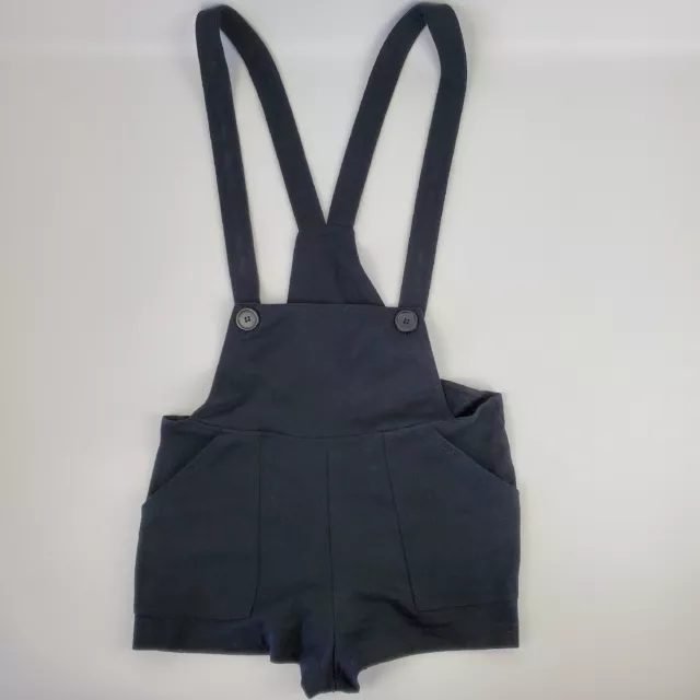 American Apparel Shortall Shorts Overalls Romper Women Sm Black Soft Y2K Button