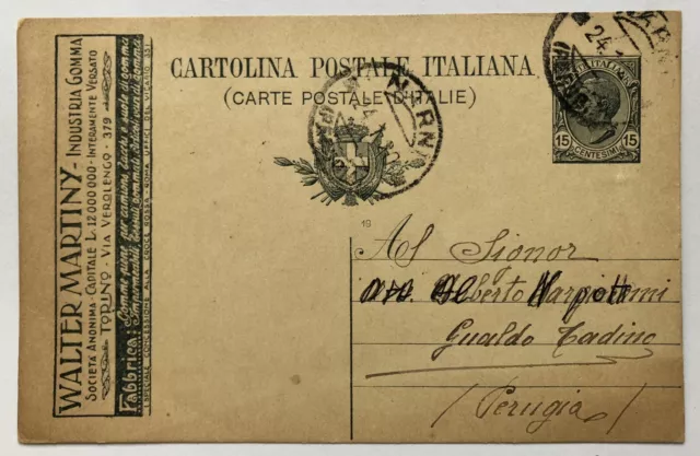 CARTOLINA PUBBLICITARIA WALTER Martiny industria gomma pneumatici