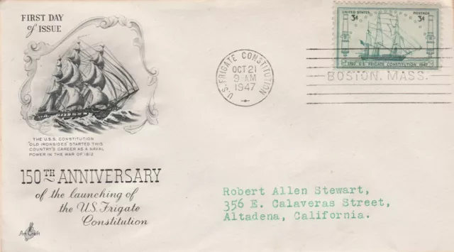 Oct 21, 1947 FDC 150th Anniversary of Launch of US Constitution