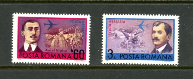 D990 Romania 1972 aviation pioneers 2v. MNH